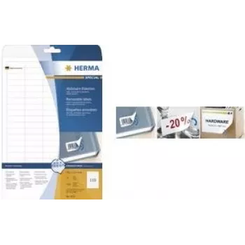 HERMA Special - Self-adhesive removable matte paper labels - White - 88,9 x 46,6 mm - 300 label(s) (25 Sheets x 12) (10010)
