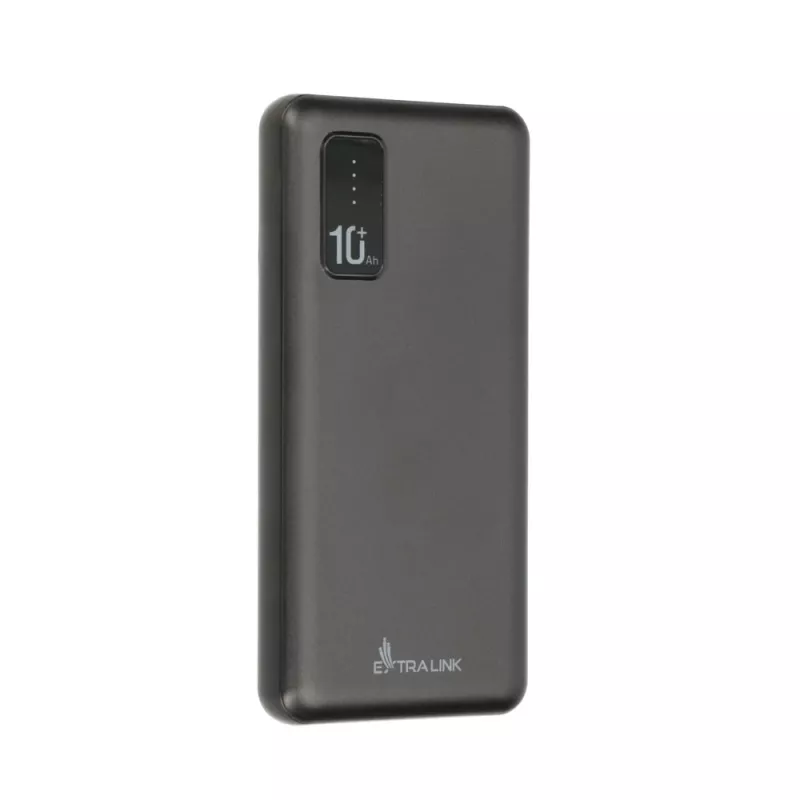 Power bank Extralink EPB-098B 10000 mAh, LiPo, 2× USB-A + 1× USB-C, black