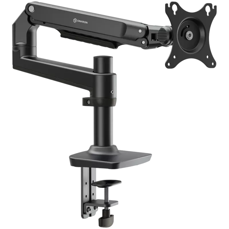 ONKRON MS75-B Desk Monitor Mount for 17–38" (43.2–96.5 cm), up to 11 kg, VESA 75×75–100×100, Height Adjustable, Tilt/Swivel/Rotate, Black