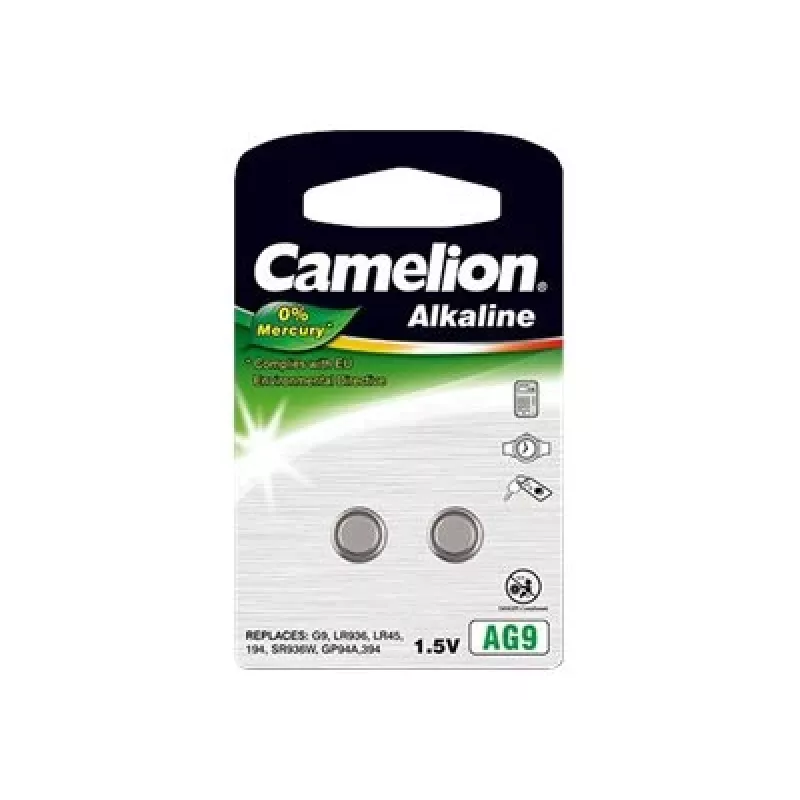 Button cell battery CAMELION AG9 (alkaline) – 2 pcs for small electronics, model 12050209