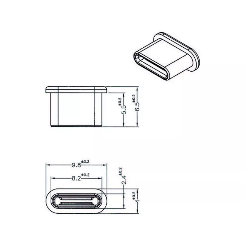 Socket safety cover DeLOCK 64014 USB Type-C Black 10 pcs