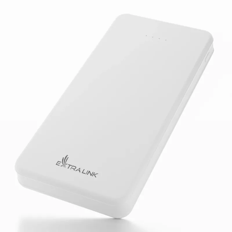 Power bank Extralink EPB-078W 10000 mAh White, USB-C, 10 W output, charges up to 2 devices