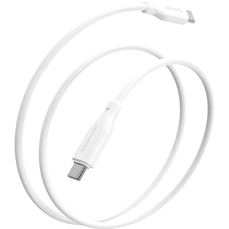 4smarts USB-C / USB-C Silicone-Cable High Flex 60W 1,5m White