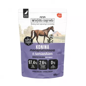 Wet dog food wiejskazagroda Konina 500 g monoprotein, adult, 79% moisture, 10% protein