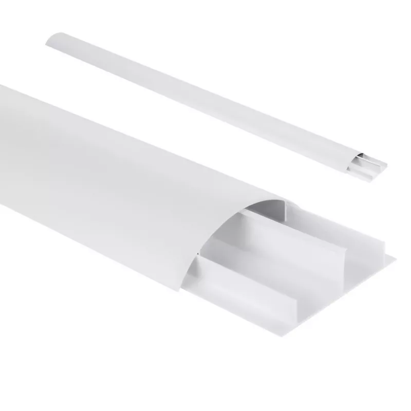 Aluminum masking strip MACLEAN MC-814 W white – cable organizer trim, rigid aluminum profile for concealing cables