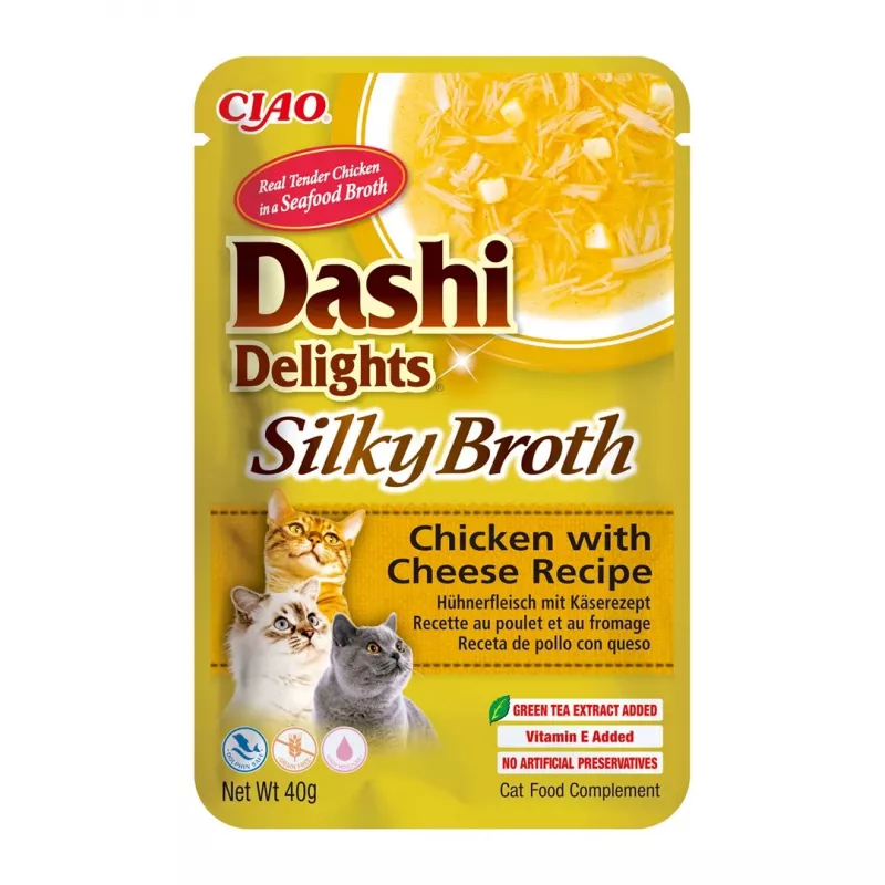 Cat wet treat INABA Dashi Delights Silky Broth Chicken with Cheese 40 g single-serve pouch
