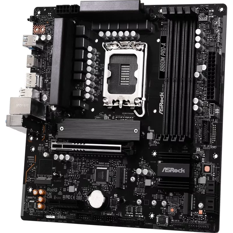 Motherboard ASRock B860M Pro-A micro ATX — Intel B860, LGA 1851, DDR5, 4 DIMM, up to 256 GB, 2.5Gb Ethernet
