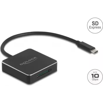 Card reader DELOCK 91019 USB 3.1 (Gen 2) Type-C — SD / SDHC / SDXC, 10 Gbit/s, black