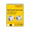 DeLOCK 11501 Power Plug Adapter Type F White 3A USB Ports