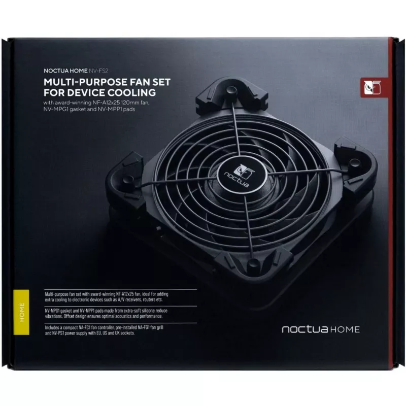 120mm Case Fan Noctua NV-FS2 Black — quiet PC cooling fan, 120 mm