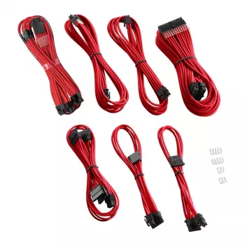 CableMod Cable Kit C-Series PRO ModMesh RM Black Label CM-PCSR-16P3KIT-NKR-R – sleeved PSU and GPU cables, ModMesh, red