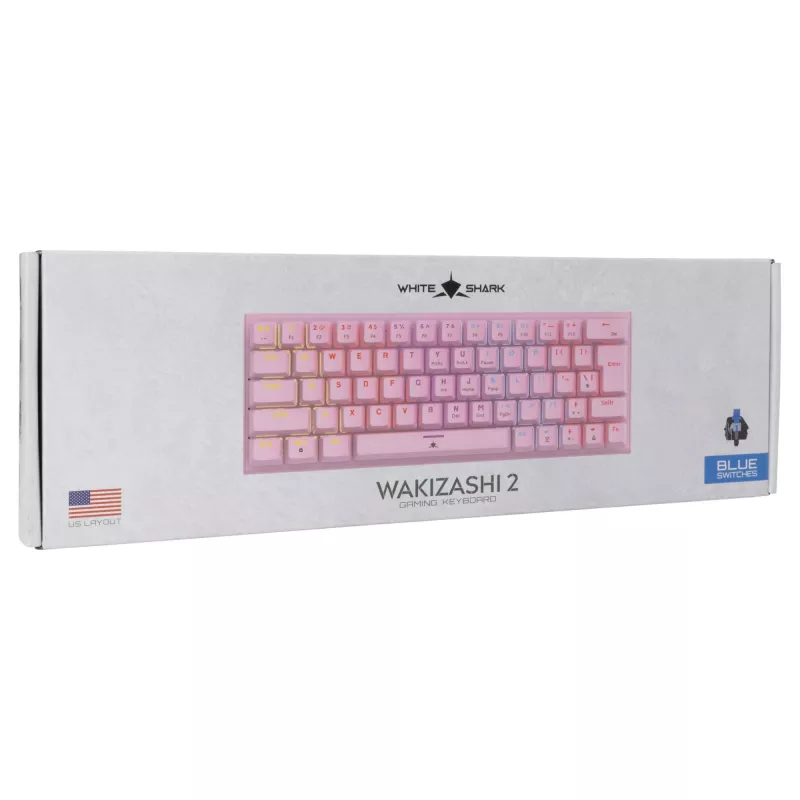 Mechanical Gaming Keyboard White Shark Wakizashi GK-002421V2 Pink US-Blue layout