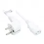 Netzkabel Schutzkontakt-Stecker Typ E+F (CEE 7/7, gewinkelt) an C13 (gerade), weiß, 0,75 mm², 1 m, Good Connections® (P0130-W010)