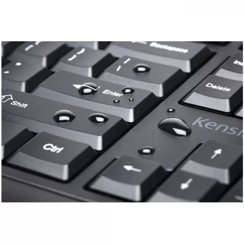 Kensington ProFit Ergo Wireless Keyboard FR, Full-size (100%), Wired & Wireless, RF Wireless + USB, AZERTY, Black