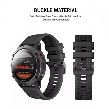 Watch strap Tech-Protect for Garmin Fenix series — compatible with Fenix 3, 5X, 3HR, 5X Plus, 6X, 6X Pro, 7X — Black
