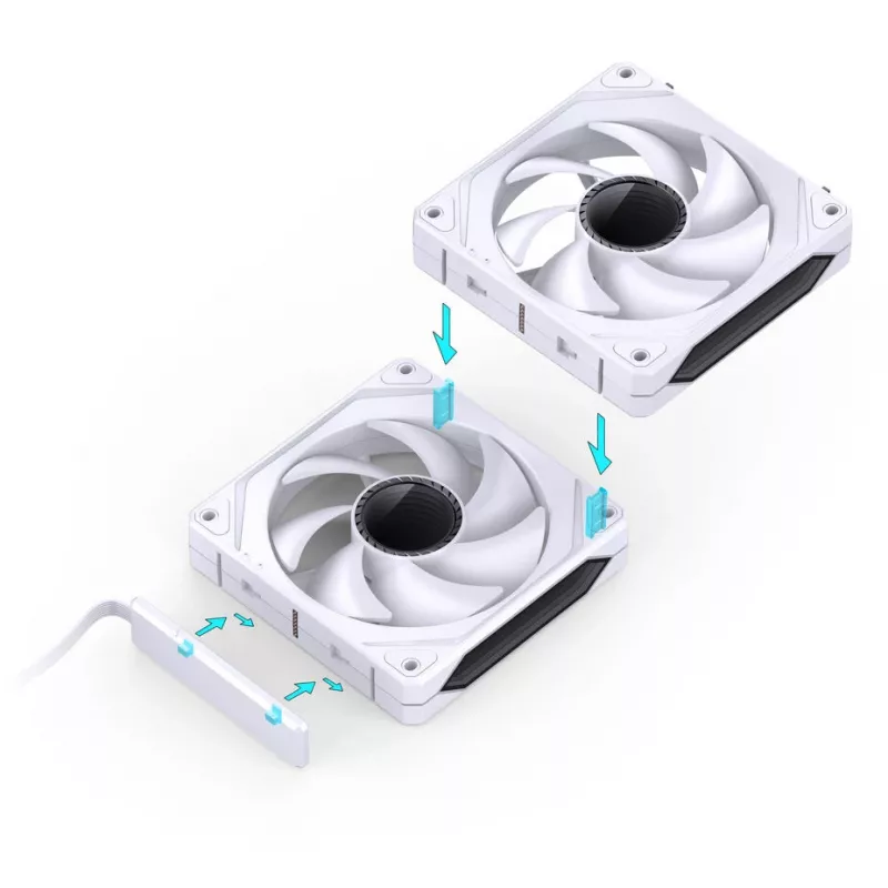 Cooling fan Jonsbo ZL-120W PWM ARGB 120mm White — 120 mm, PWM, ARGB