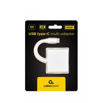 USB graphics adapter GEMBIRD A-CM-HDMIF-02-SV, HDMI output, up to 3840×2160, silver, 58.5×51×11.6 mm