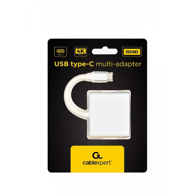 USB graphics adapter GEMBIRD A-CM-HDMIF-02-SV, HDMI output, up to 3840×2160, silver, 58.5×51×11.6 mm