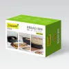 Breadbox Maestro MR-1776-BLACK countertop bread bin, plastic body with wooden lid, 345×235×130 mm
