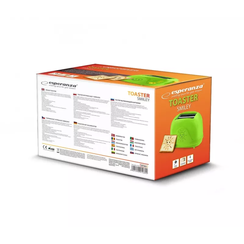 Esperanza EKT003 Smiley toaster 750 W green
