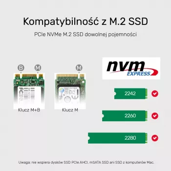 SSD enclosure Unitek S1206A for 2× M.2 NVMe PCIe Gen3 x4 drives, USB 3.2 Gen 2 (10 Gbit/s), aluminium, USB-C, includes power supply