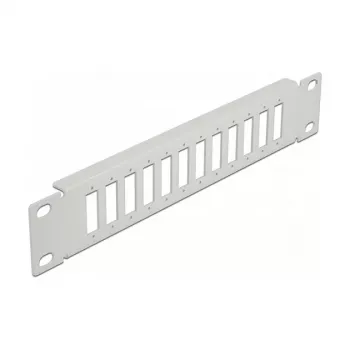 Fiber Optic Patch Panel DeLOCK 10 inch 12 Port SC Duplex LC Quad 1U grey