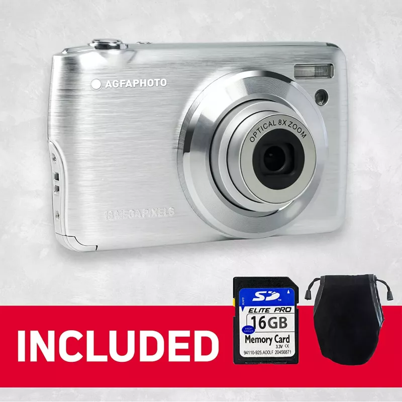 Agfa Photo DC8200 Silver + Case + Card SD 16GB