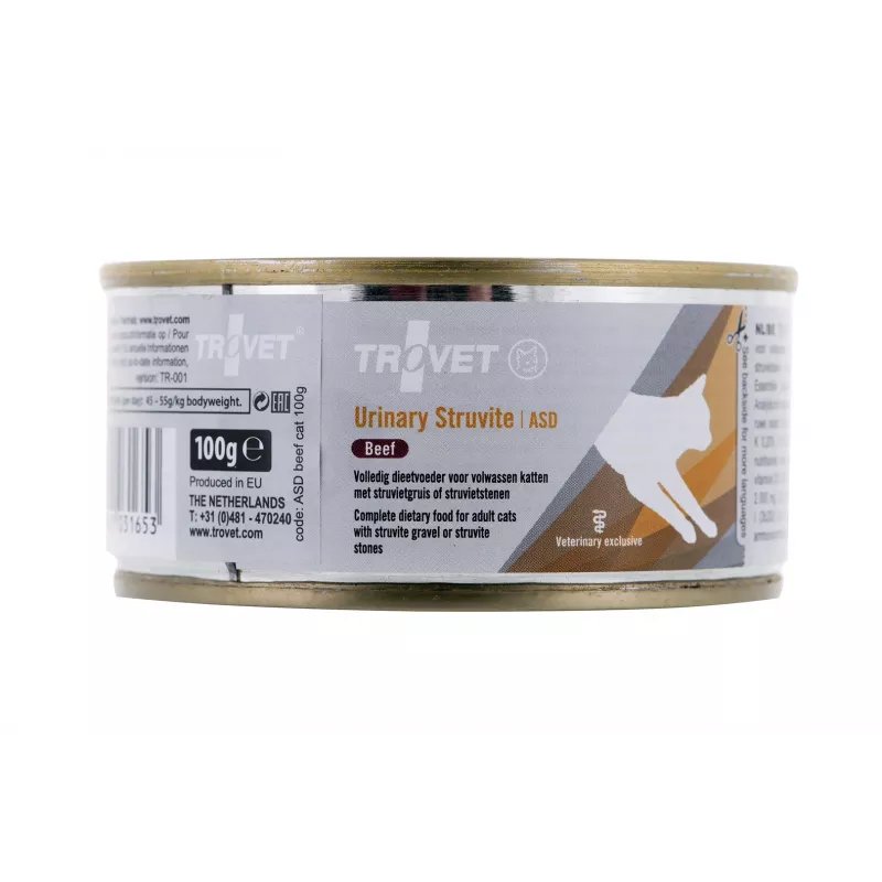 Wet cat food TROVET 100 g — beef, adult, renal support, moisture 76%, protein 9.7%, fat 6.3%