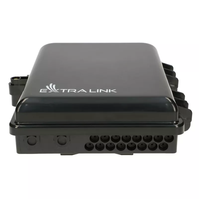 Extralink Eliza V2 Fiber Optic Closure, 16 Splices, Black, Mid-Span
