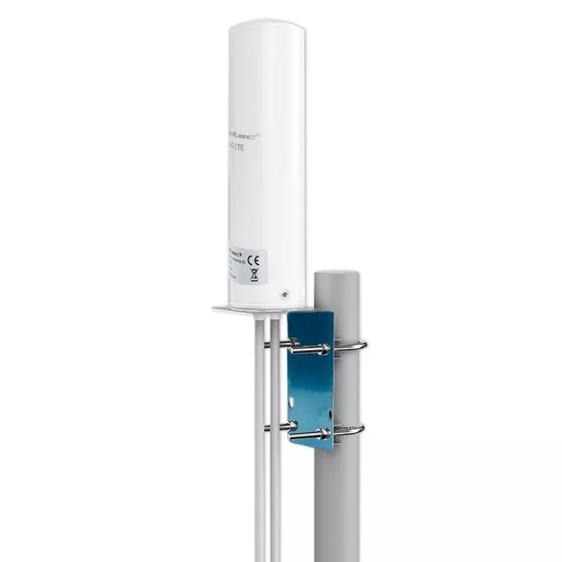 Outdoor omnidirectional 4G LTE antenna QOLTEC 57044, 5 dBi, 600–2700 MHz, 50 W, 50 Ω, white copper housing