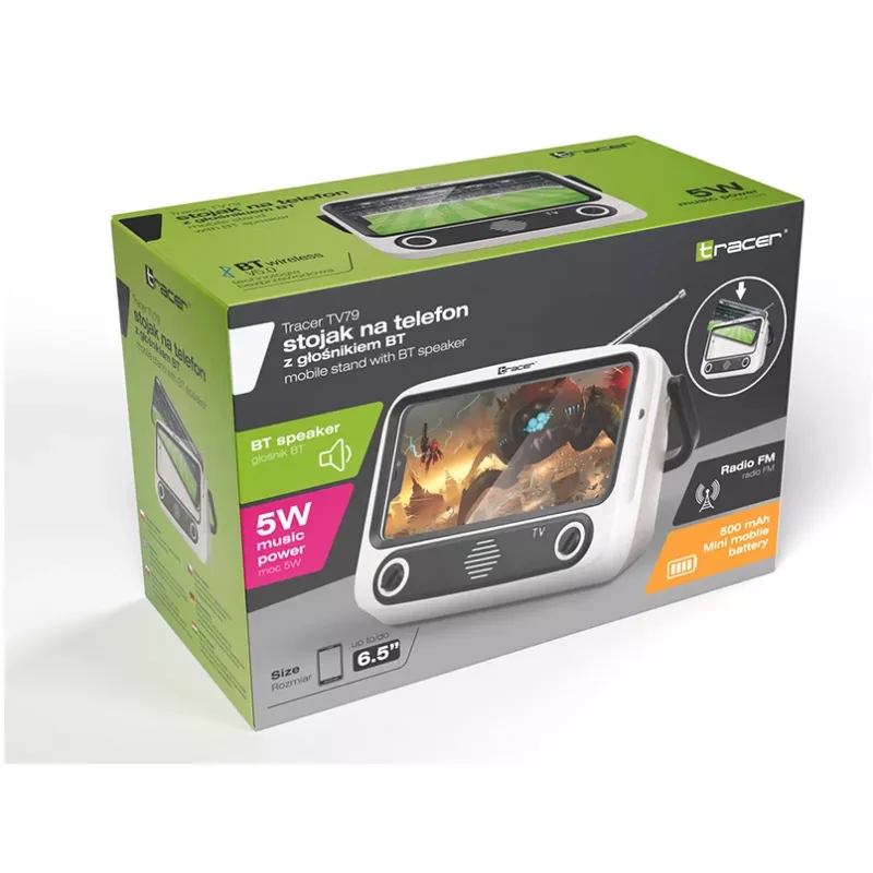 Mobile Stand TRACER T-MLX48046 with Bluetooth speaker, adjustable phone/tablet holder