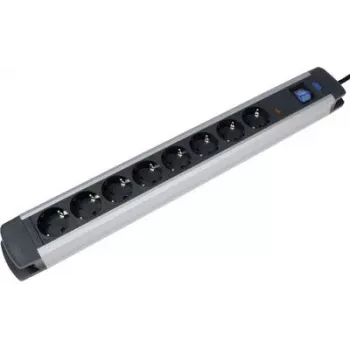 as - Schwabe 18368 Surge Protection-Power Strip Black/Silver Grounded Plug (18368)