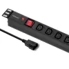 Qoltec 53998 Power strip for RACK 19 | 1U | 10A | PDU | 8xIEC C13 | 2m