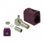 Coaxial connector DELOCK 89716 — FAKRA D male, 90° right-angle, 13.8×21.5×9.5 mm