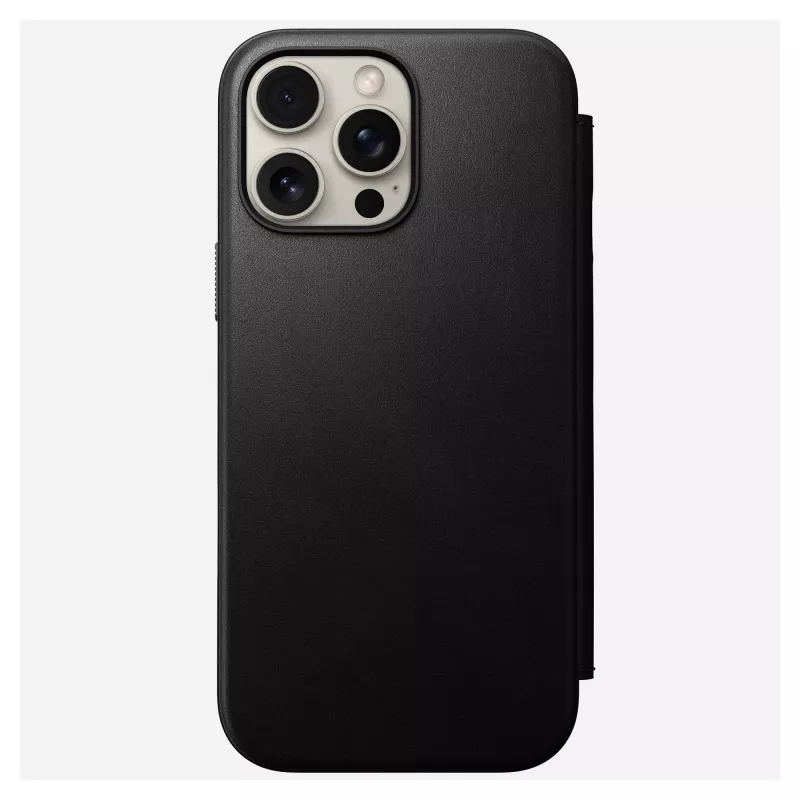 Folio phone case Nomad NM01675785 for Apple phones, fits up to 17.5 cm (6.9 inch), Black, 3 card pockets, desktop stand