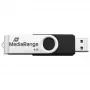 MEDIARANGE MR931-2 - 16 GB - USB Type-A / Micro-USB - 2.0 - 15 MB/s - swivel ring - Silver - Black