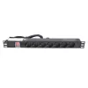 Extralink EXPDU7EU SW 19 inch 1U 7-Outlet EU Power Distribution Unit with Switch, 2m Cable, Black