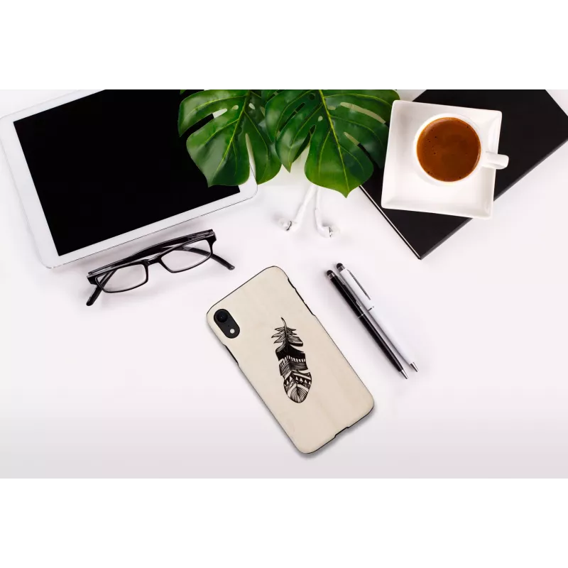 Smartphone case man and wood for iPhone XR, Indian Black, protective hard shell