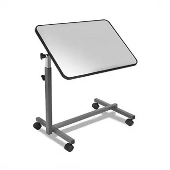 Bedside table HERDEGEN EASY model 421000 — compact nightstand, adjustable height 70–105 cm, tabletop 600×400 mm, tilt 0–90°, 4 lockable wheels, max load 10 kg