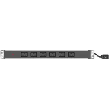 Froehlich & Walter 19in Power Strip 6x IEC19 Socket in Aluminium Housing 1U, 3x 1.5mm Cable 2.5m, RAL 9005 Black (808904)