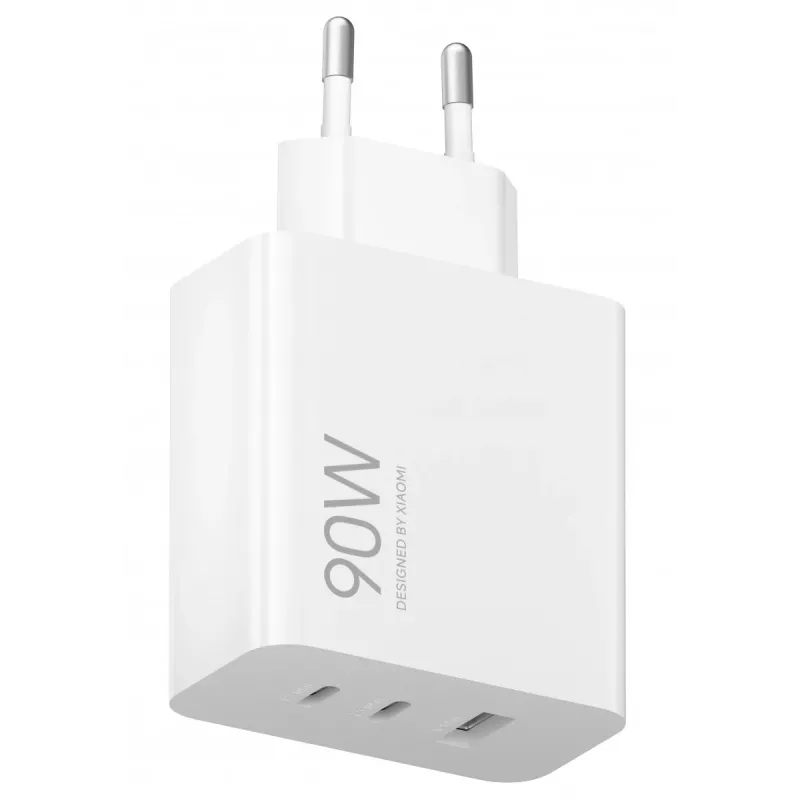 Power adapter Xiaomi 90W HyperCharge 3-Port EU — 90W USB charger with three output ports (EU plug)