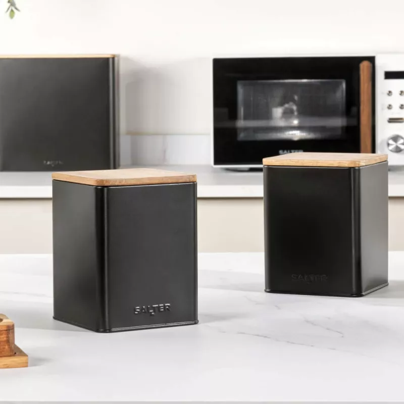 Canister set Salter BW12898EU7, 3-piece, black, airtight kitchen storage containers