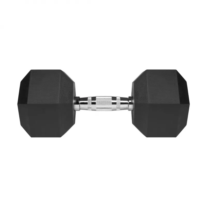 Rubberized cast iron dumbbell HEX 20 kg REBEL ACTIVE