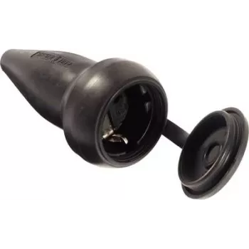 as - Schwabe 60417 Grounded Coupler Vollgummi 230 V Black IP44 (60417)