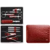 Zwilling Classic Stainless Steel Manicure Set – Leather Case, 10 Pieces - Red