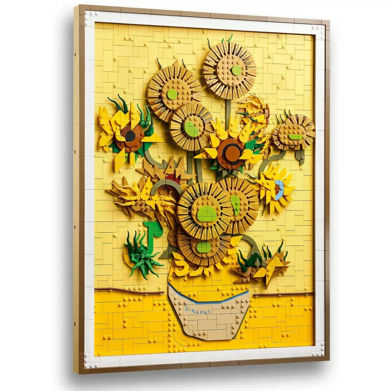 Wall mosaic set LEGO Art Vincent van Gogh Sunflowers 3D mosaic wall art set 2615 pieces 540×410×50 mm