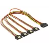 SATA Cable DeLOCK 60158 0.5m SATA 15-pin 4 x SATA 15-pin Multicolour