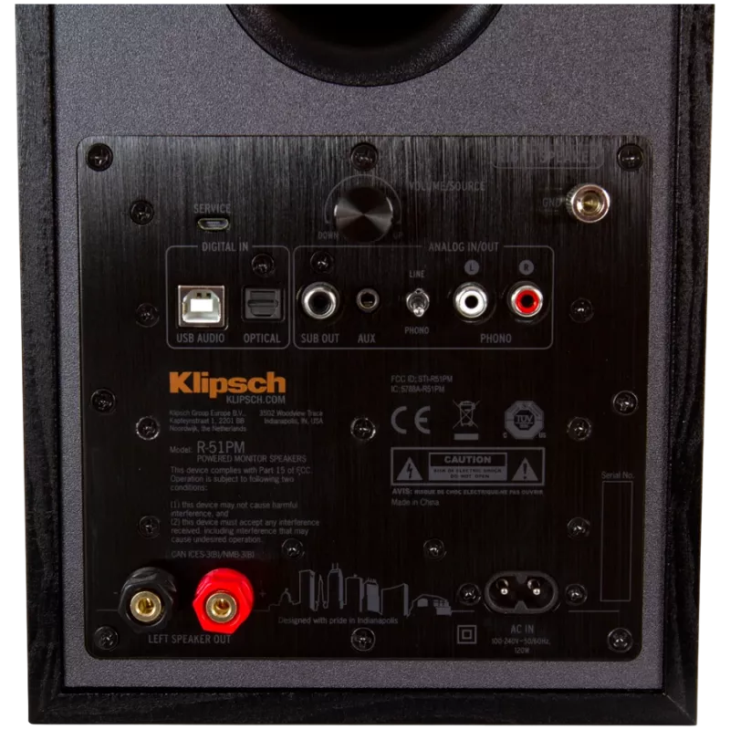 Active bookshelf loudspeaker KLIPSCH R-51PM — Wired & Wireless, 120 W, Black/Copper