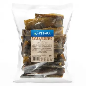 Dog treats PETMEX Wild boar skin 500 g – natural grain‑free chew snacks, venison flavor, protein 88.2%, fat 4.1%