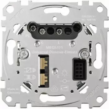 Dimmer built-in Merten MEG5171-0000, metallic, 220–230 V AC, 50–60 Hz, resistive load up to 420 W